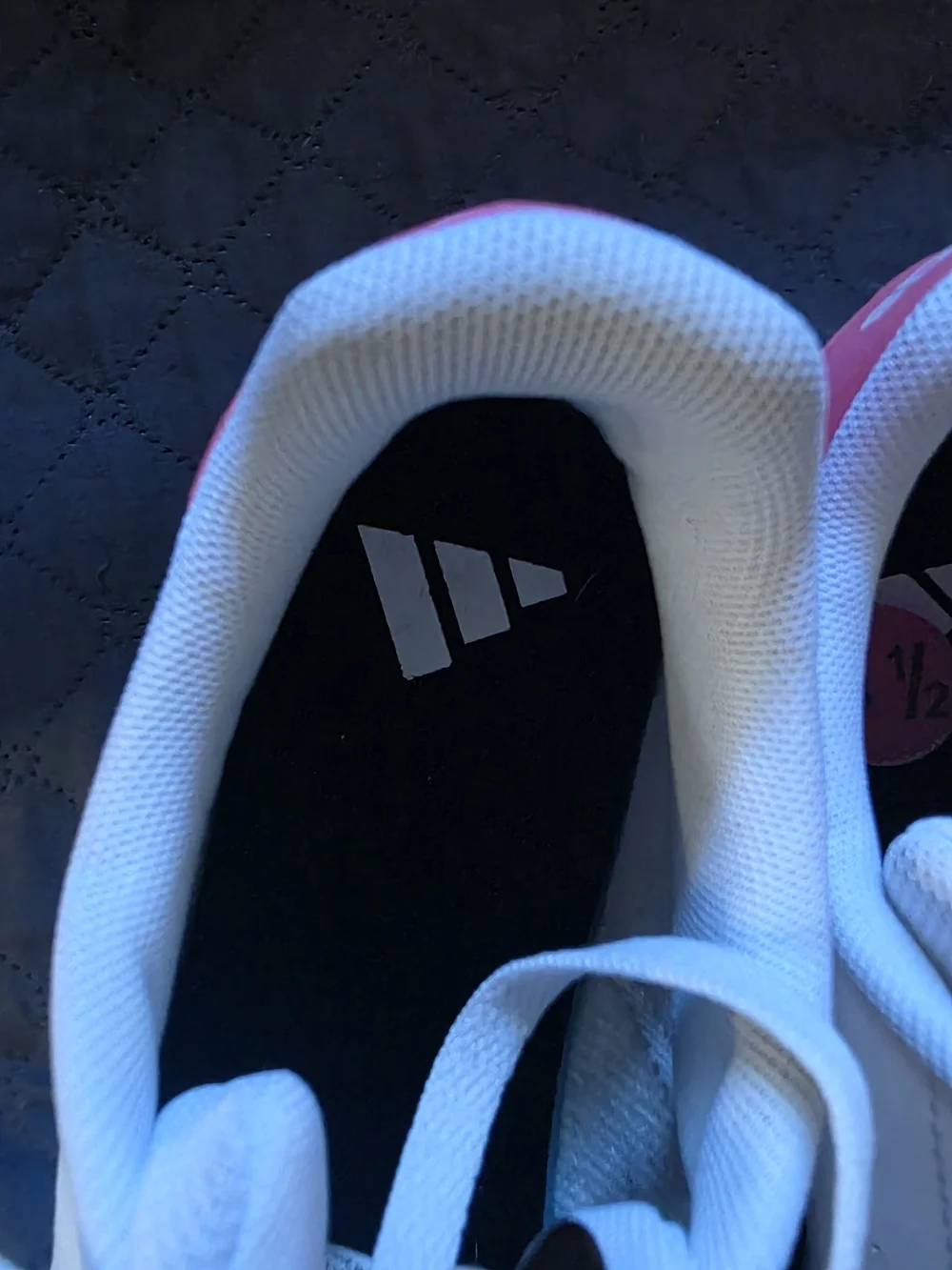 Adidas White Leather Sneakers with Pink Logo 4.5Y